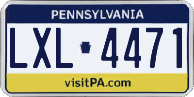 PA license plate LXL4471