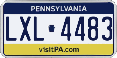 PA license plate LXL4483