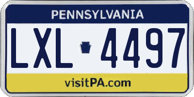 PA license plate LXL4497
