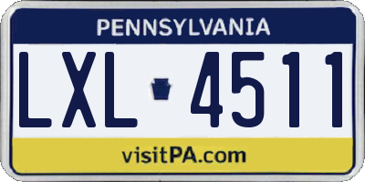 PA license plate LXL4511