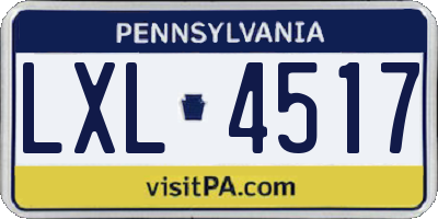 PA license plate LXL4517