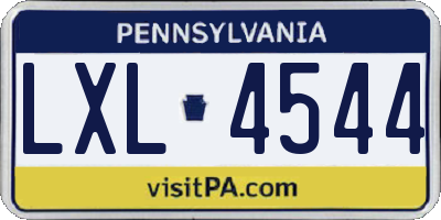 PA license plate LXL4544