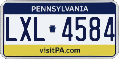 PA license plate LXL4584