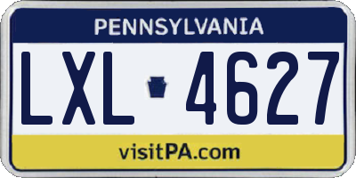 PA license plate LXL4627