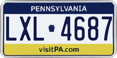 PA license plate LXL4687