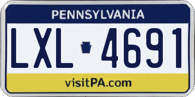 PA license plate LXL4691