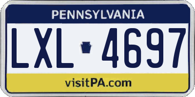 PA license plate LXL4697