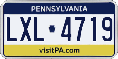 PA license plate LXL4719
