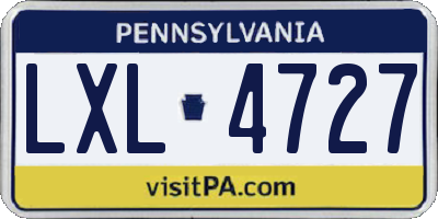 PA license plate LXL4727