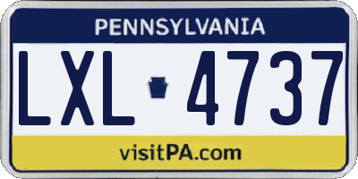 PA license plate LXL4737