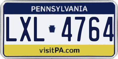 PA license plate LXL4764
