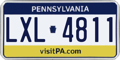 PA license plate LXL4811