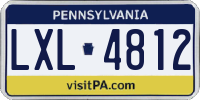 PA license plate LXL4812