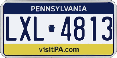 PA license plate LXL4813