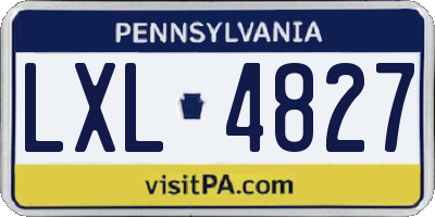 PA license plate LXL4827