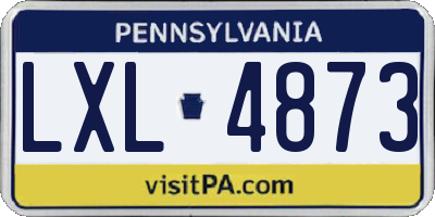 PA license plate LXL4873