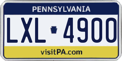 PA license plate LXL4900