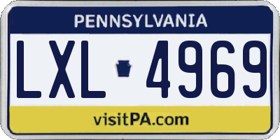 PA license plate LXL4969