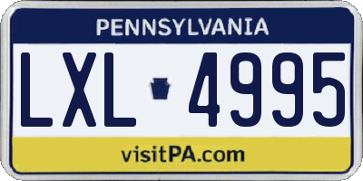 PA license plate LXL4995