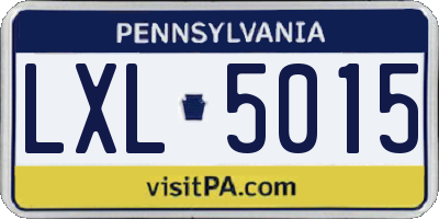PA license plate LXL5015