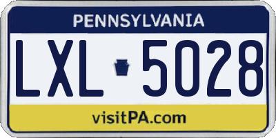 PA license plate LXL5028