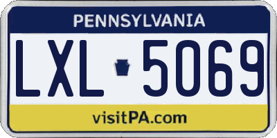 PA license plate LXL5069