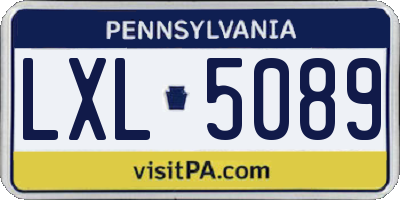 PA license plate LXL5089