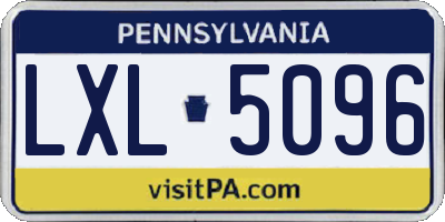 PA license plate LXL5096