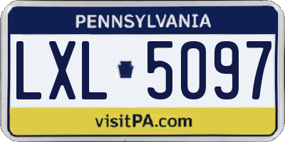 PA license plate LXL5097