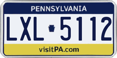 PA license plate LXL5112