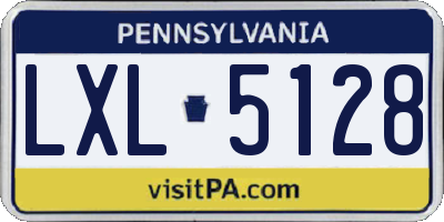 PA license plate LXL5128