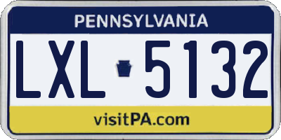 PA license plate LXL5132