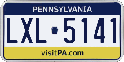 PA license plate LXL5141