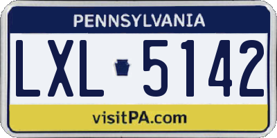 PA license plate LXL5142