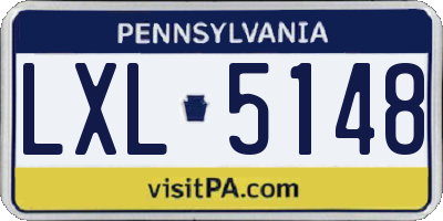PA license plate LXL5148