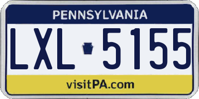 PA license plate LXL5155