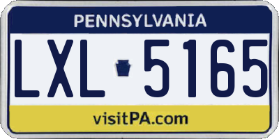 PA license plate LXL5165