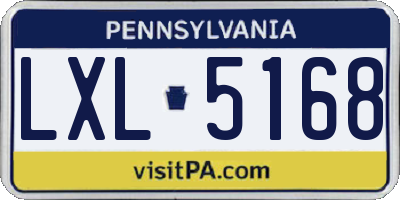 PA license plate LXL5168