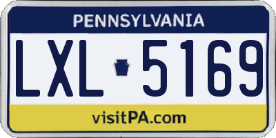 PA license plate LXL5169