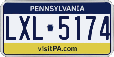 PA license plate LXL5174