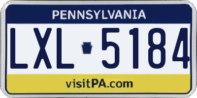 PA license plate LXL5184