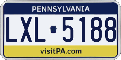 PA license plate LXL5188