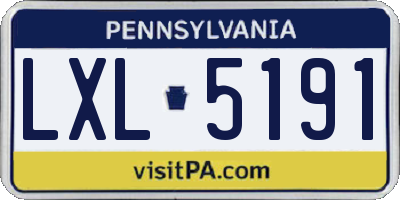 PA license plate LXL5191
