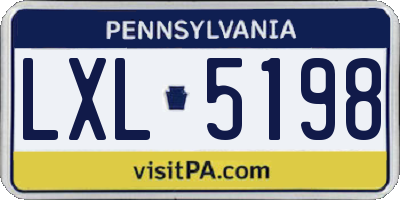 PA license plate LXL5198