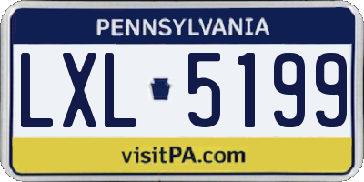 PA license plate LXL5199