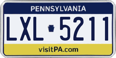 PA license plate LXL5211