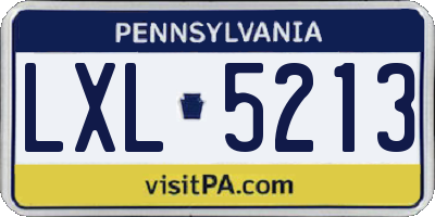 PA license plate LXL5213