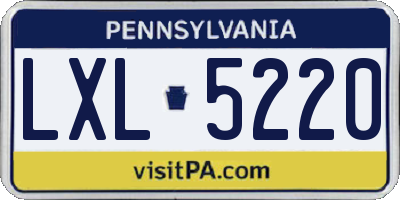 PA license plate LXL5220