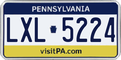 PA license plate LXL5224