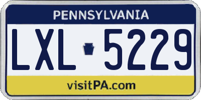 PA license plate LXL5229